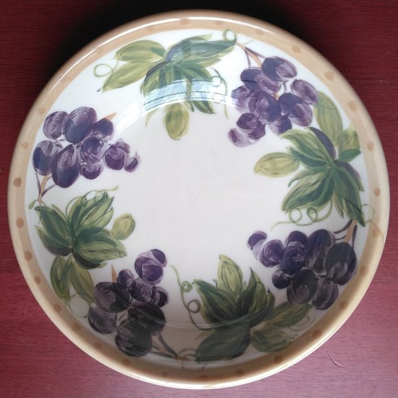 NWOT Set of 4 Melamine Cereal Bowls w/Grape Design - Picture 2 of 5